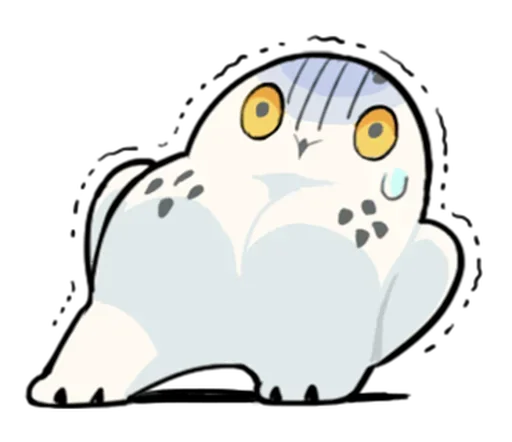 Sticker Energetic Snowy Owls