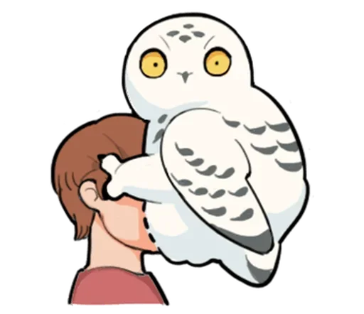 Sticker Energetic Snowy Owls