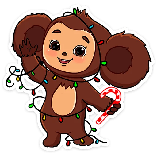 Sticker from the "Новогодний Чебурашка" sticker pack