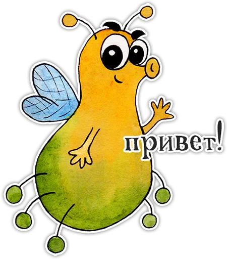 Sticker from the "Мистер Букашик" sticker pack