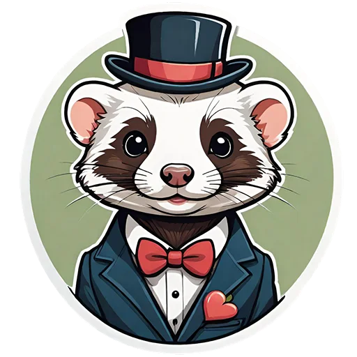 Sticker from the "Suit polecat" sticker pack