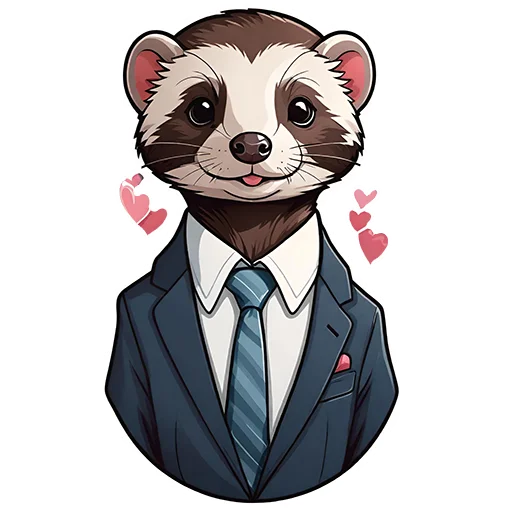 Sticker from the "Suit polecat" sticker pack