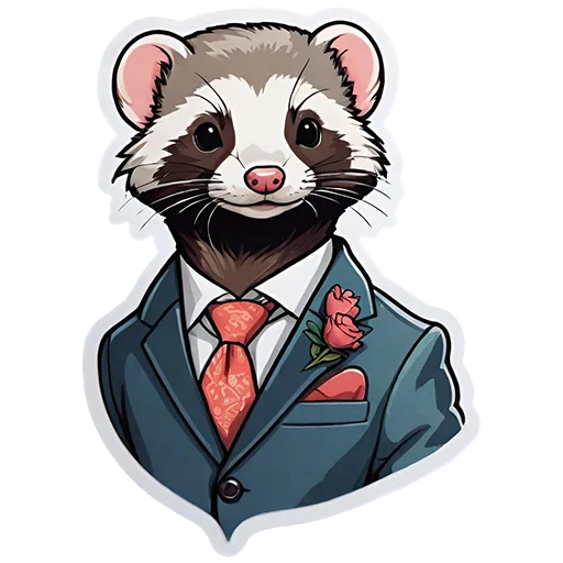 Sticker from the "Suit polecat" sticker pack