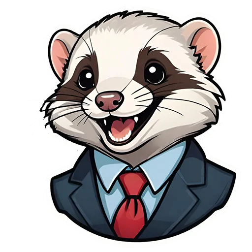 Sticker from the "Suit polecat" sticker pack