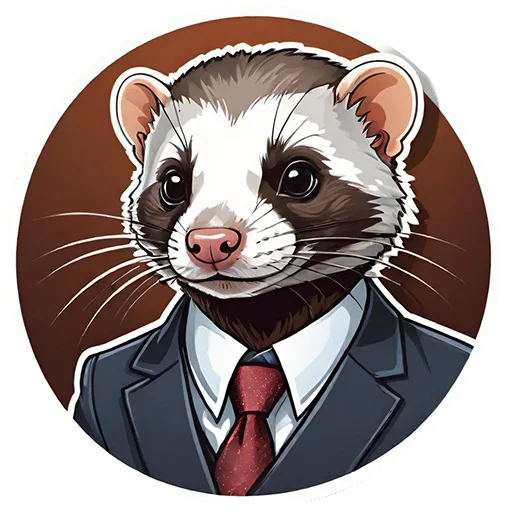 Sticker from the "Suit polecat" sticker pack