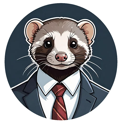 Sticker from the "Suit polecat" sticker pack