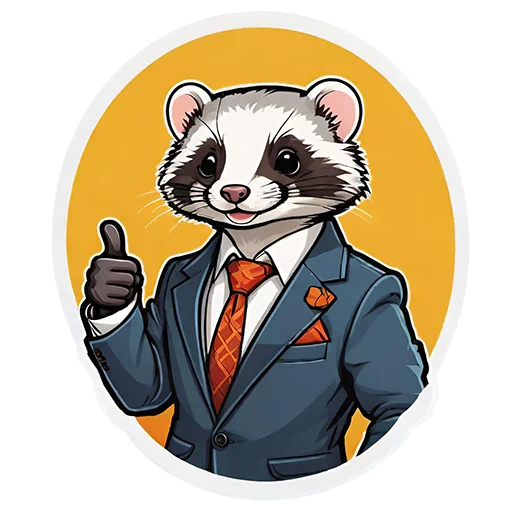 Sticker from the "Suit polecat" sticker pack