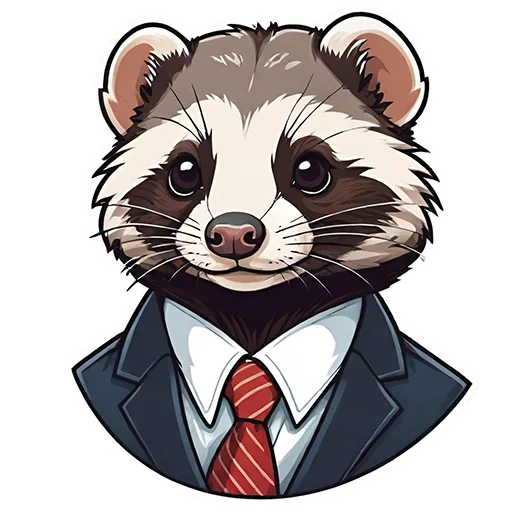 Sticker from the "Suit polecat" sticker pack