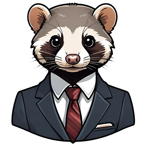 Sticker from the "Suit polecat" sticker pack