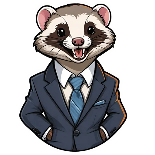 Sticker from the "Suit polecat" sticker pack