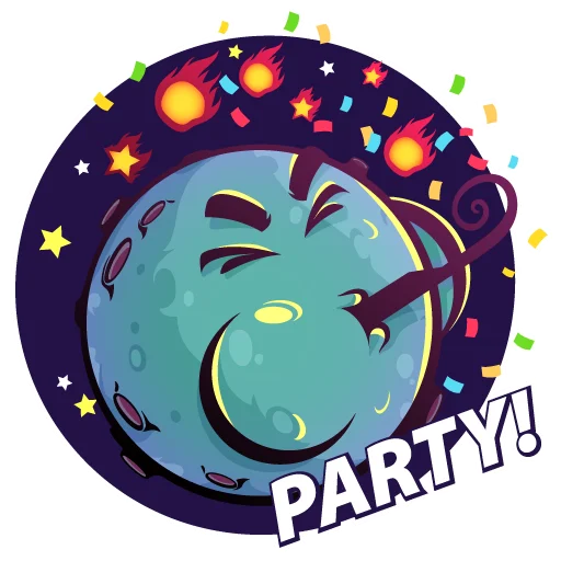 Sticker from the "Moony Loony" sticker pack