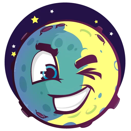 Sticker from the "Moony Loony" sticker pack