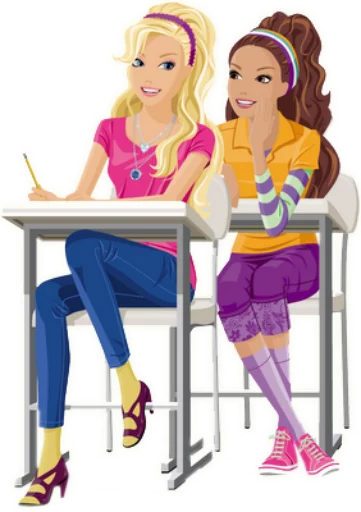 Sticker from the "?Barbie drawings?" sticker pack