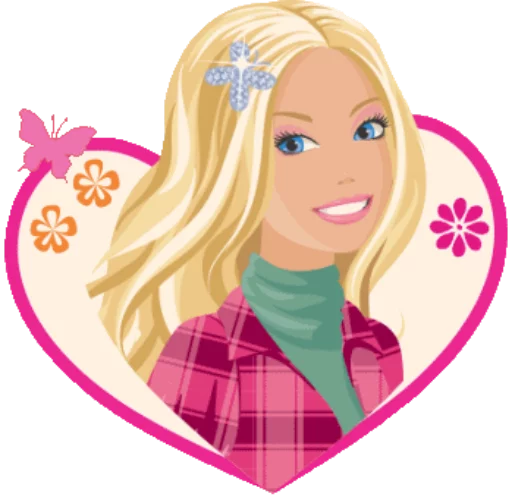 Sticker from the "?Barbie drawings?" sticker pack