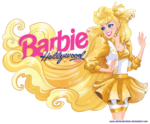 Sticker from the "?Barbie drawings?" sticker pack