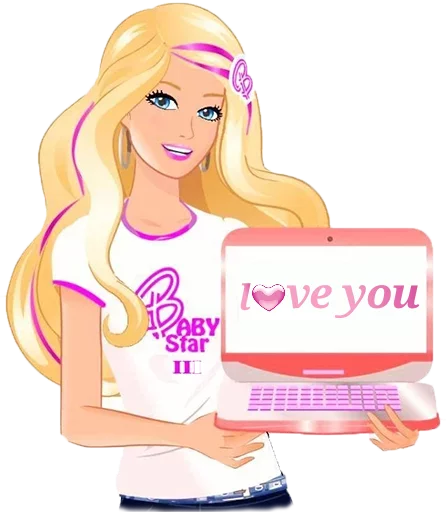 Sticker from the "?Barbie drawings?" sticker pack