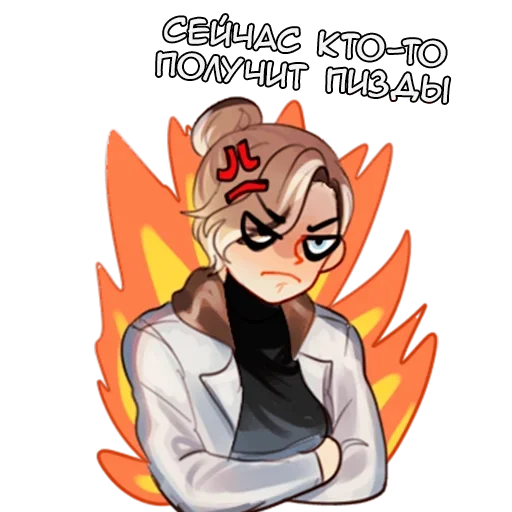 Sticker Ученая и Кошка