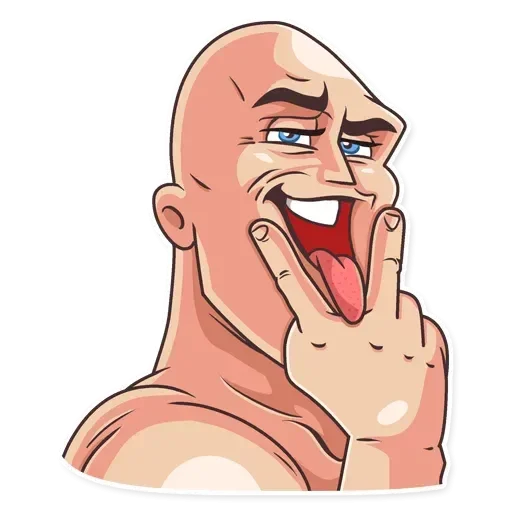 Sticker from the "Лысый из brazzers" sticker pack