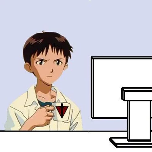 Стикер из набора "SHINJI WITH A FUCKING CUP"