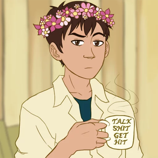 Sticker SHINJI WITH A FUCKING CUP