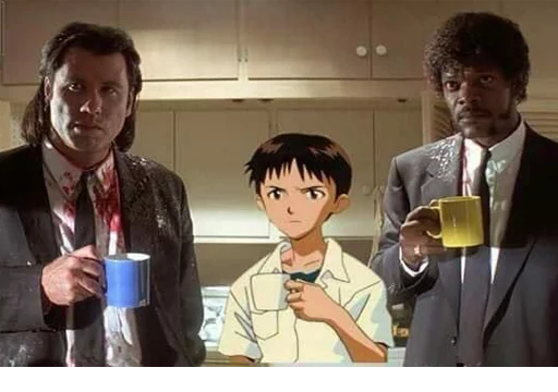 Sticker SHINJI WITH A FUCKING CUP