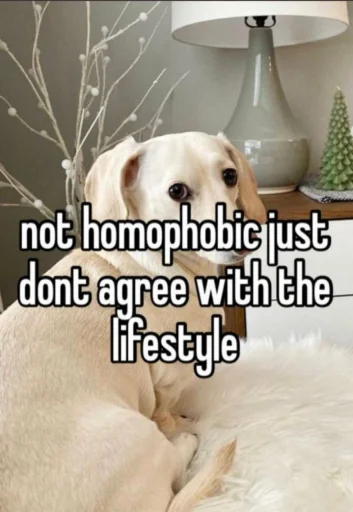 Sticker from the "homophobic dog" sticker pack