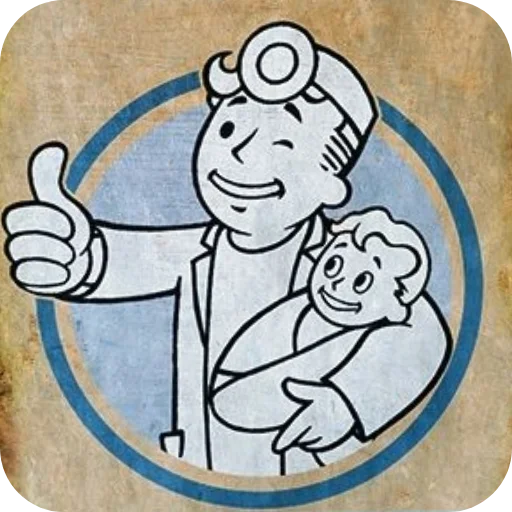 Sticker from the "Fallout Vault Boy" sticker pack