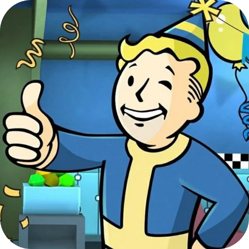 Sticker from the "Fallout Vault Boy" sticker pack