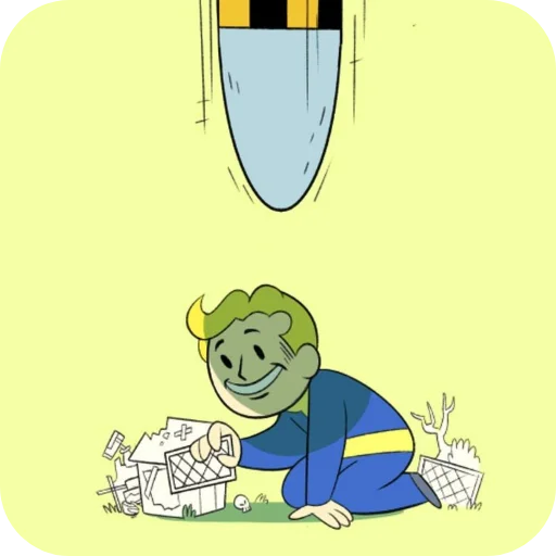 Sticker from the "Fallout Vault Boy" sticker pack