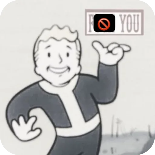 Sticker from the "Fallout Vault Boy" sticker pack