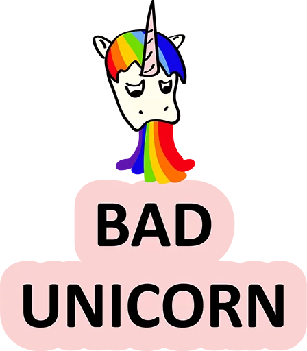 Sticker from the "BAD UNICORN" sticker pack