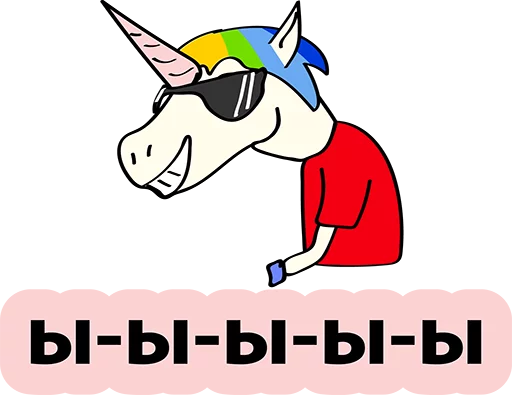 Sticker from the "BAD UNICORN" sticker pack