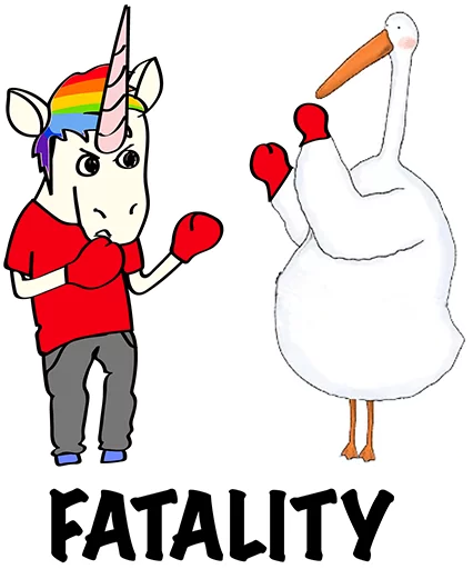 Sticker from the "BAD UNICORN" sticker pack