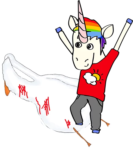 Sticker from the "BAD UNICORN" sticker pack