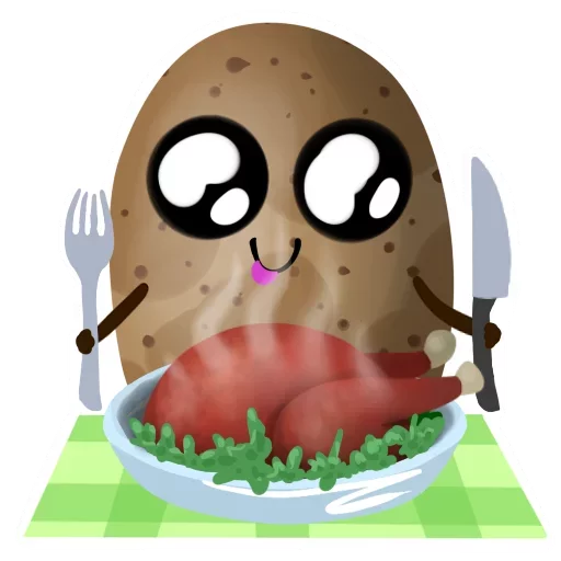 Sticker Funny Potato