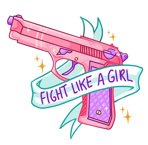 Sticker from the "Fight like a Girl" sticker pack