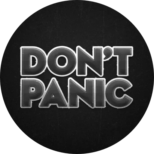 Sticker from the "Dont Panic" sticker pack