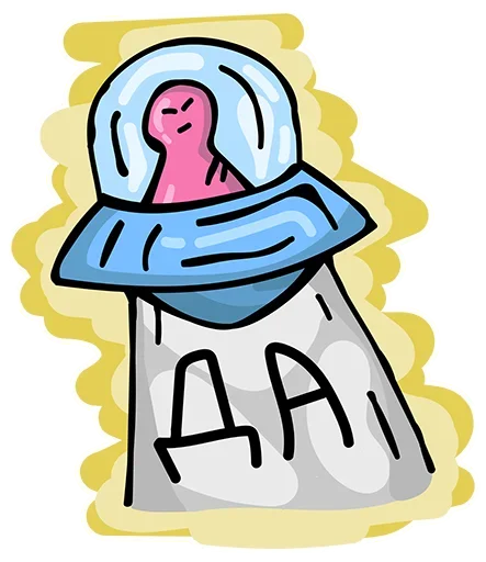 Sticker from the "Alien World" sticker pack