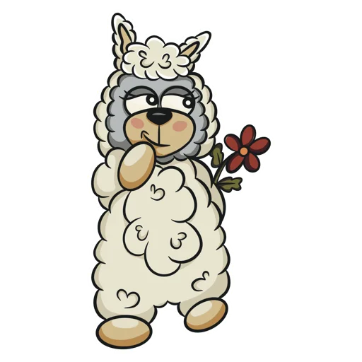 Sticker from the "Альпака Флаффи" sticker pack