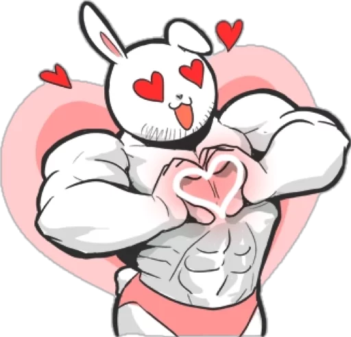 Sticker from the "Rabbo the Muscle Rabbit" sticker pack