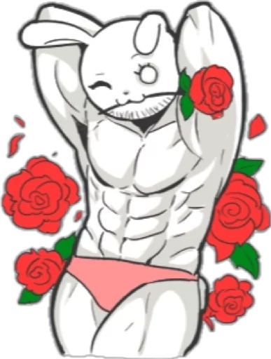 Sticker from the "Rabbo the Muscle Rabbit" sticker pack