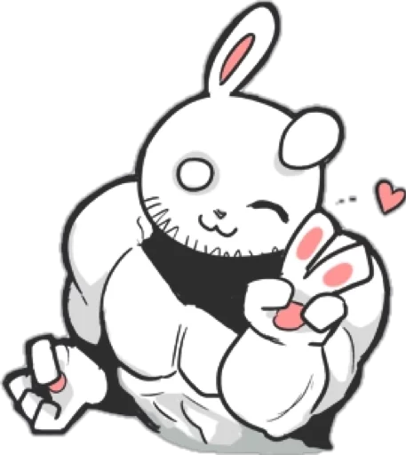 Sticker from the "Rabbo the Muscle Rabbit" sticker pack