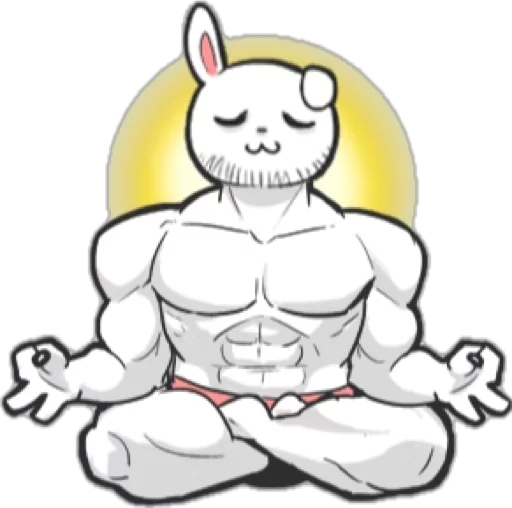 Sticker from the "Rabbo the Muscle Rabbit" sticker pack