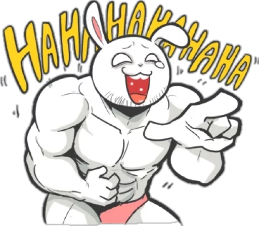 Sticker from the "Rabbo the Muscle Rabbit" sticker pack