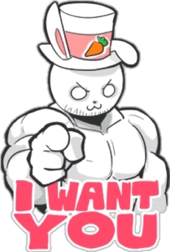 Sticker Rabbo the Muscle Rabbit