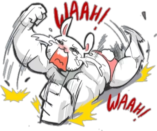 Sticker from the "Rabbo the Muscle Rabbit" sticker pack