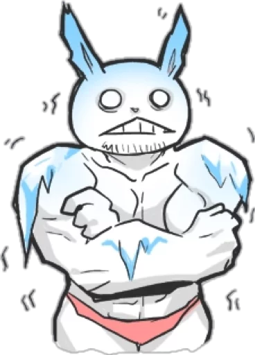 Sticker from the "Rabbo the Muscle Rabbit" sticker pack