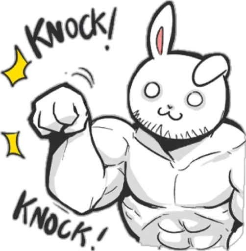 Sticker from the "Rabbo the Muscle Rabbit" sticker pack