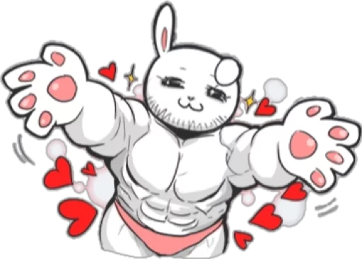 Sticker Rabbo the Muscle Rabbit