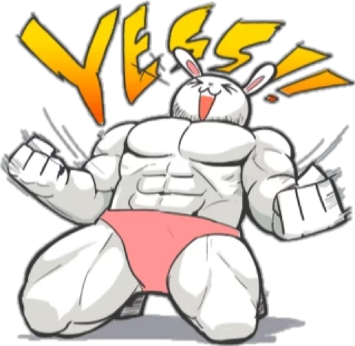 Sticker from the "Rabbo the Muscle Rabbit" sticker pack